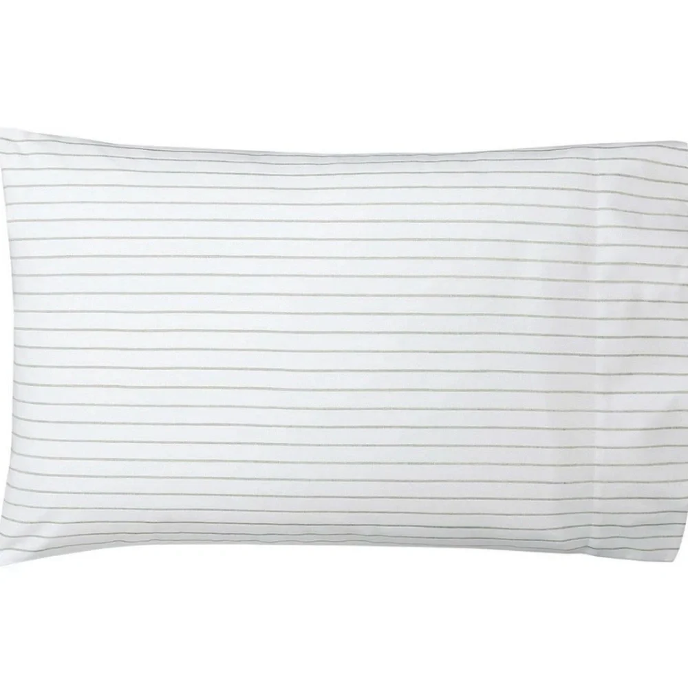 Lauren Ralph Lauren Spencer Stripe Sateen Sage Green 2 King pillowcases New